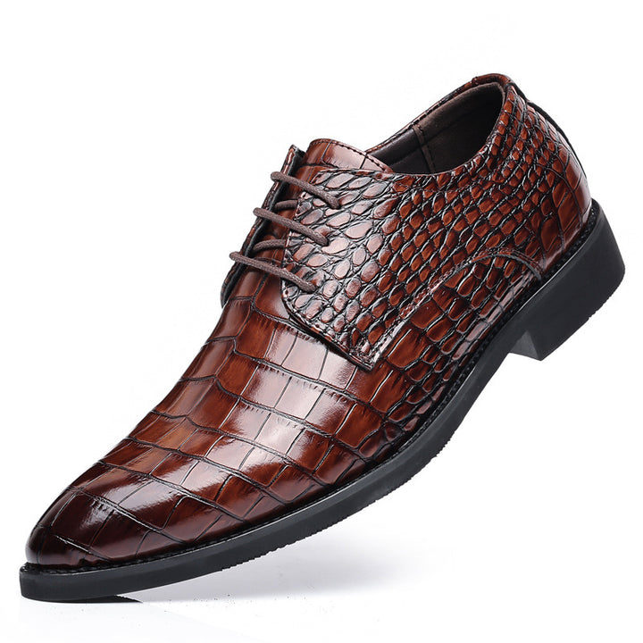 Mavoni Croc-Embossed Leather Dress Shoes