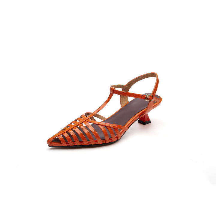Savona Genuine Leather Slingeback Heels