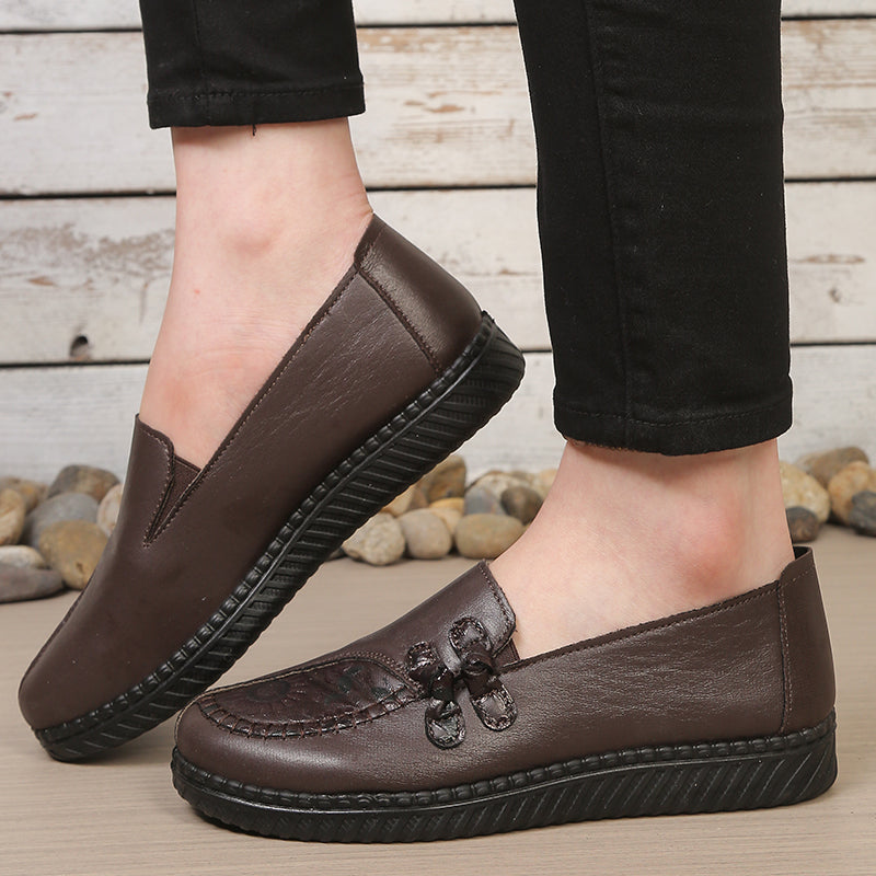 Avona Women's Leather Slip-On Shoes