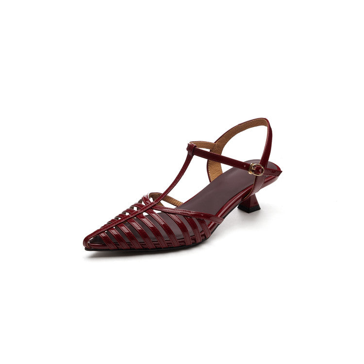 Savona Genuine Leather Slingeback Heels
