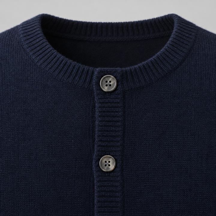 Lorenzo Wool Mock-Neck Cardigan