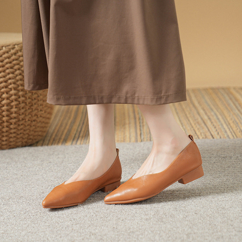 Savona Women's Italian Leather Block Heel Pumps