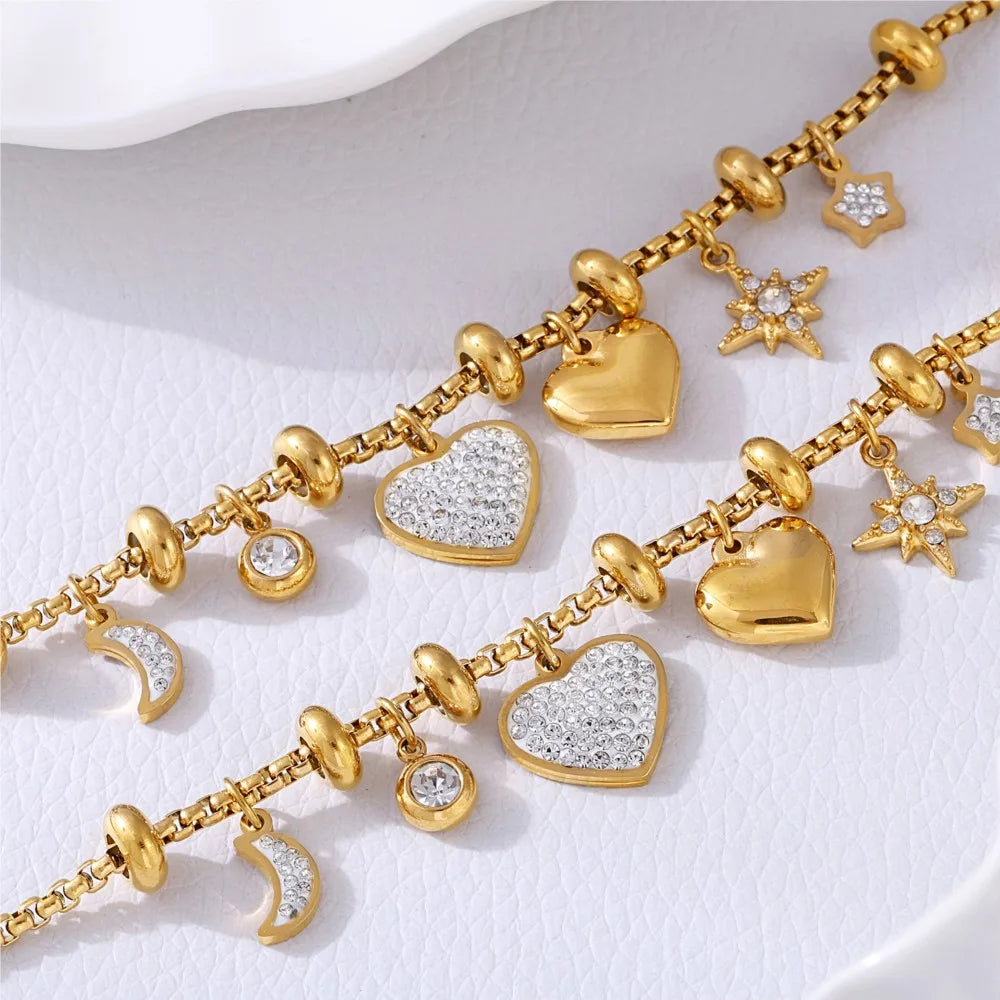 Heart Charm Bracelet – Adjustable Bracelet