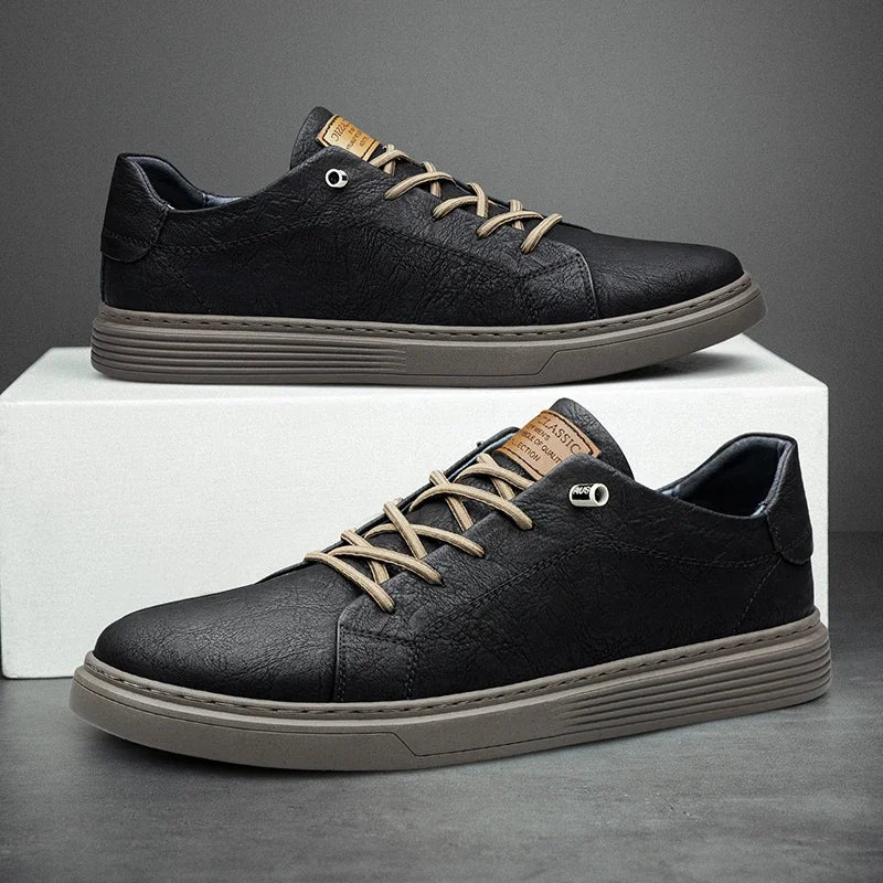 Leather Low-Top Sneakers – Men's Casual Shoes | Verano