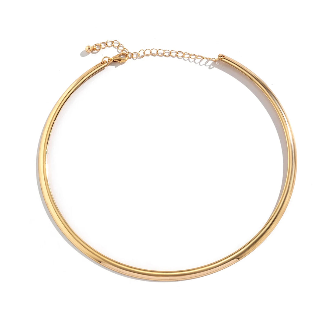 Savona Polished Collar Necklace in Non-Tarnish Metal
