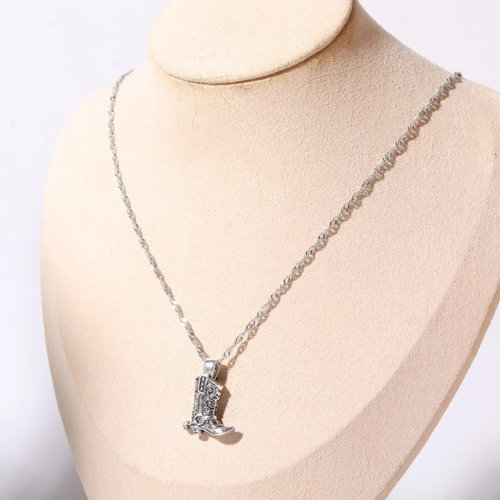 Cowboy Boot Charm Necklace – Gold & Silver Western Jewelry