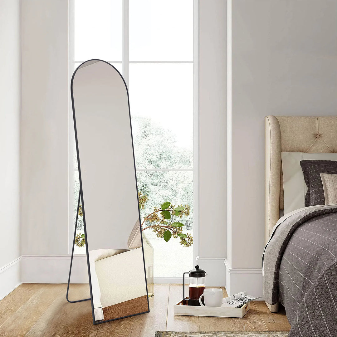 Full Length Mirror – 59" Standing or Wall Mount | Gold & Black | Warren