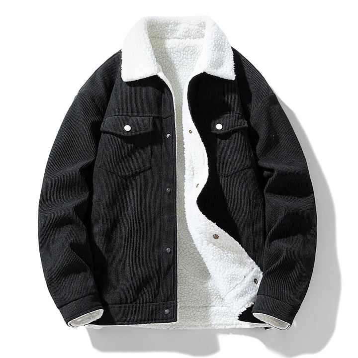 Arden Cotton Button-Up Sherpa Lined Jacket