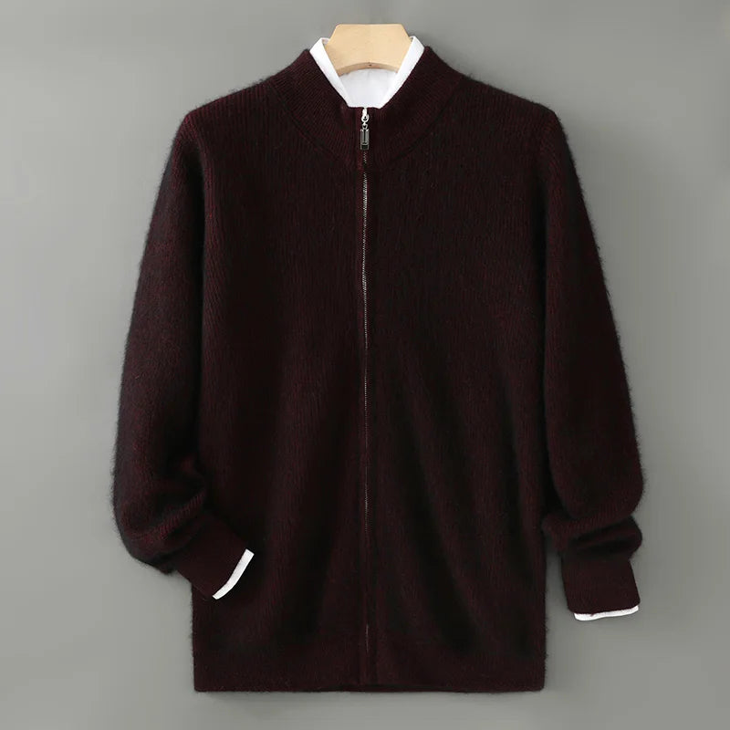 Men's Wool Cashmere Zip-Up Sweater | Savoni
