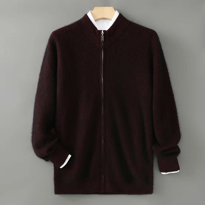 Men's Wool Cashmere Zip-Up Sweater | Savoni
