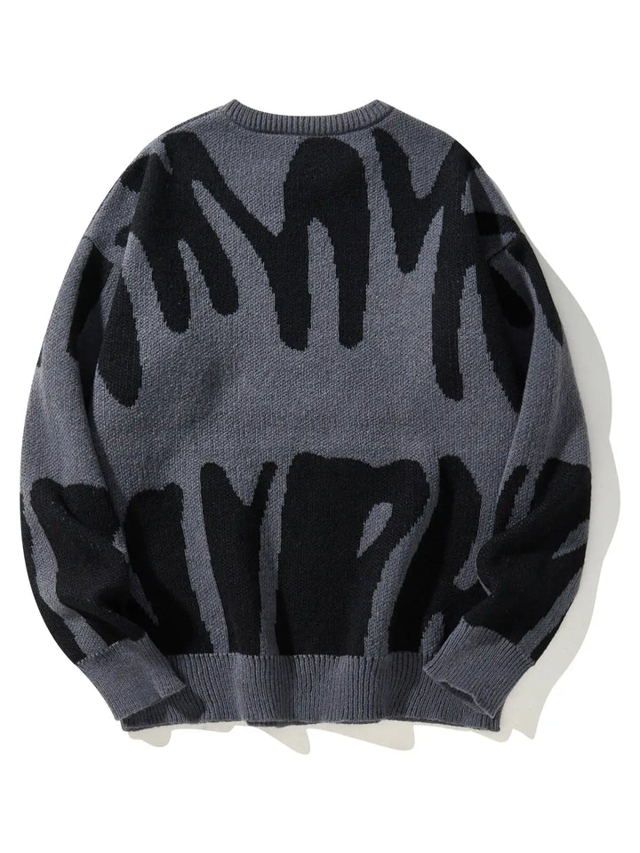 Abstract Wool Pullover Sweater – Men's Oversized Knit | Garen
