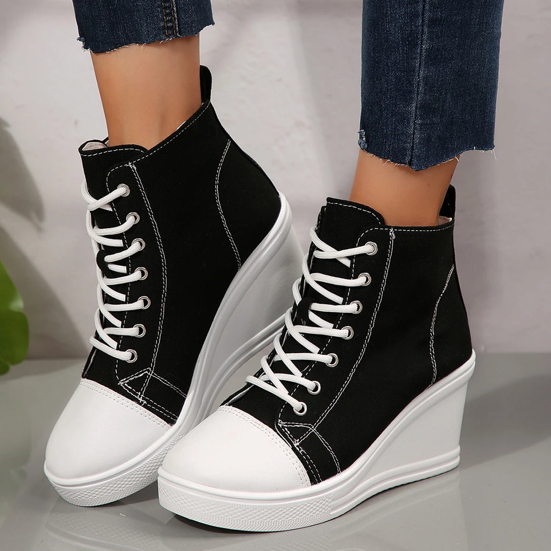 Denim Wedge Sneakers – Women's Casual Shoes | Savona