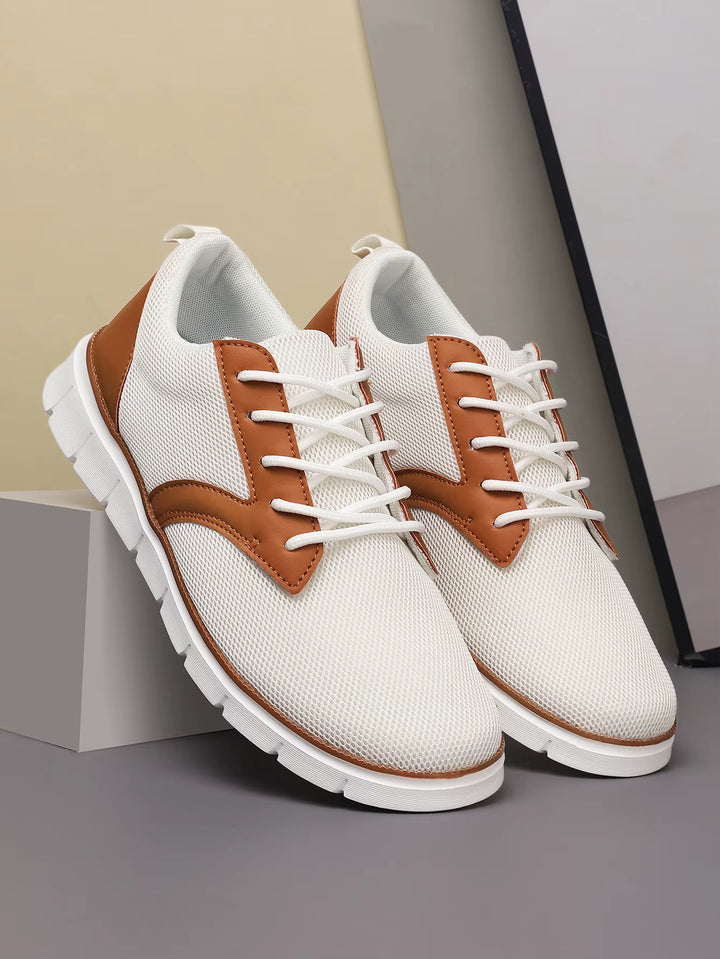 Men's Canvas Leather Sneakers with Orthopedic Footbed | Savoni