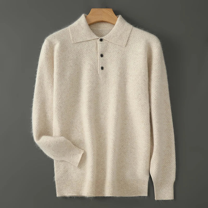 Men's Wool Cashmere Button-Up Sweater | Savoni