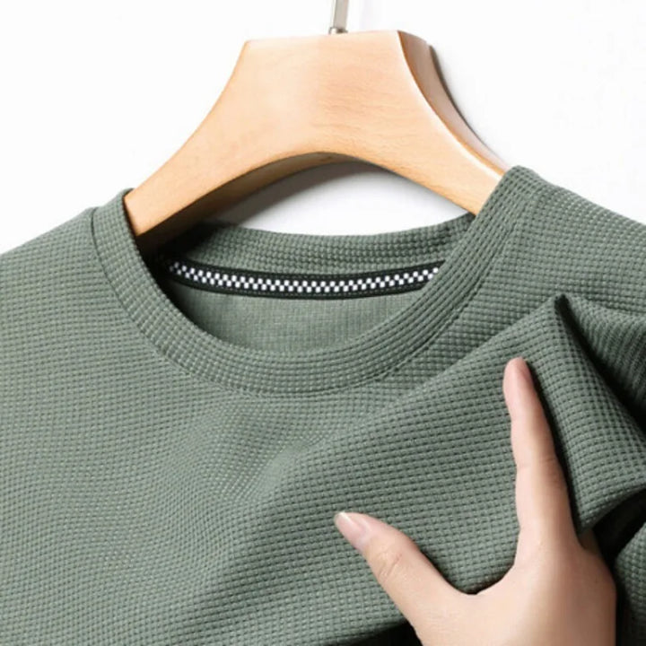 Waffle Knit T-Shirt – Men's Crewneck Casual Tee | Mason