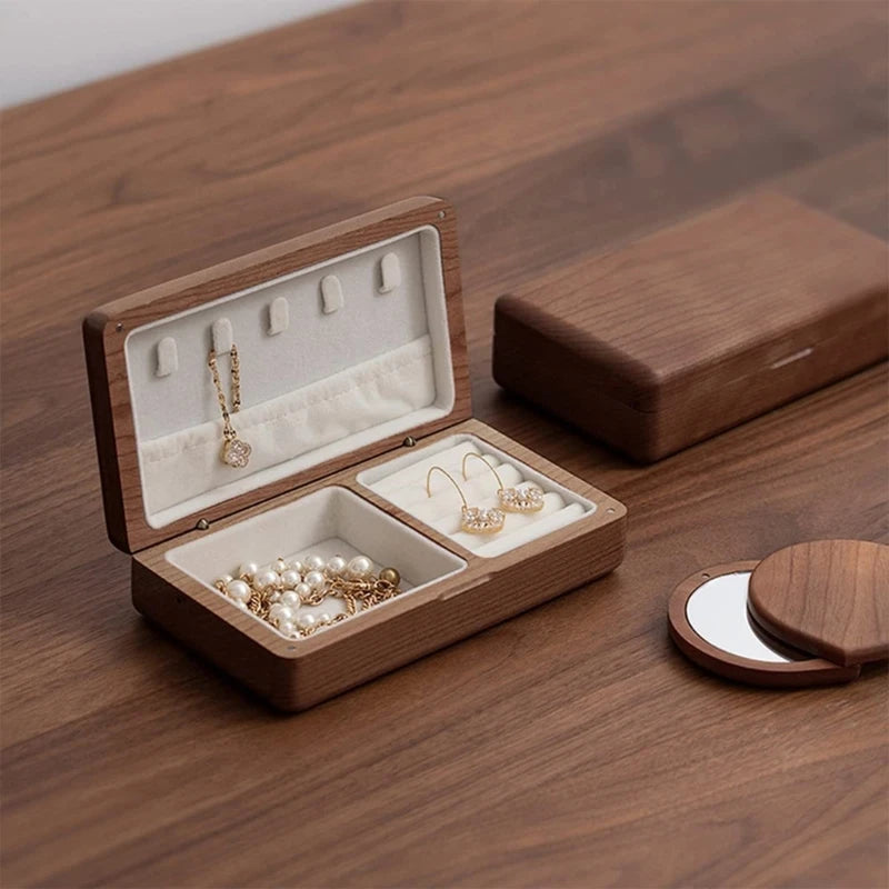 Wooden Jewelry Box – Handcrafted Organizer with Compartments