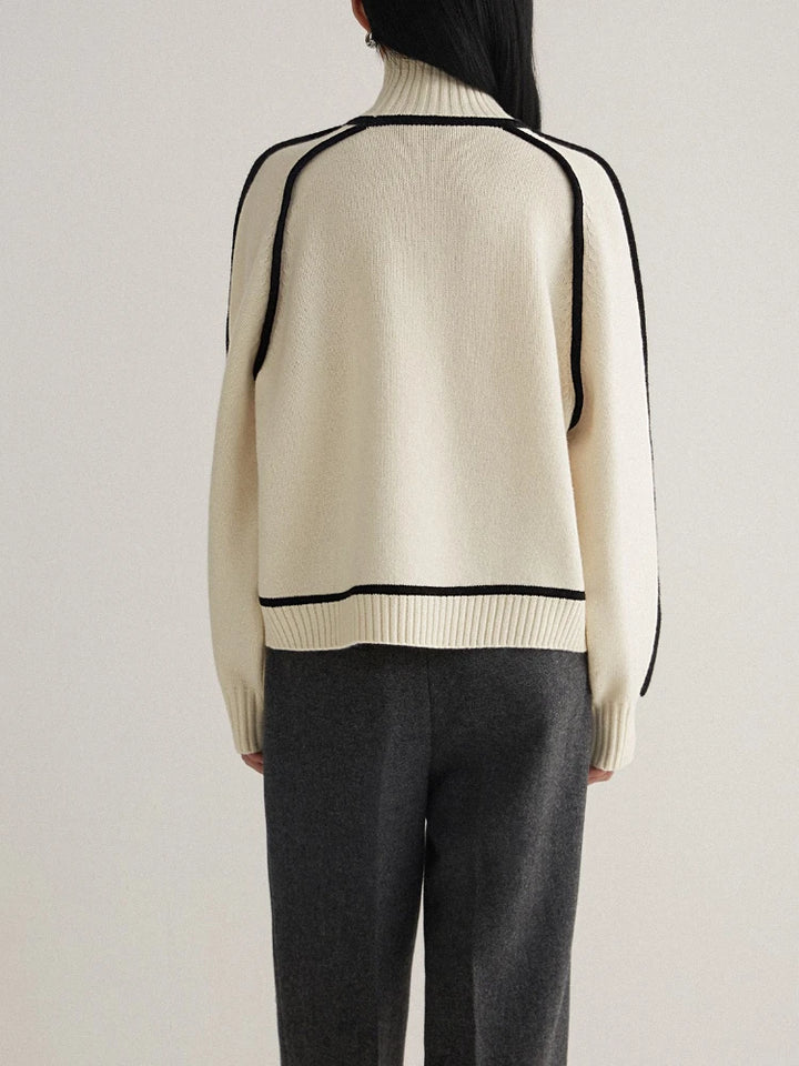 Ribbed Turtleneck Sweater – Women's Knit Top | Sophia
