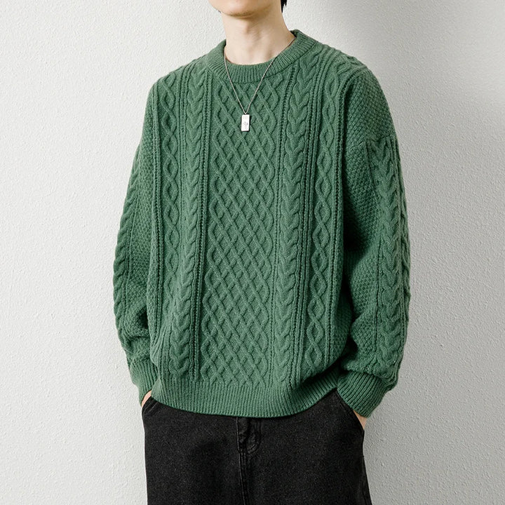 Men's Linen Cable Knit Sweater | Arden