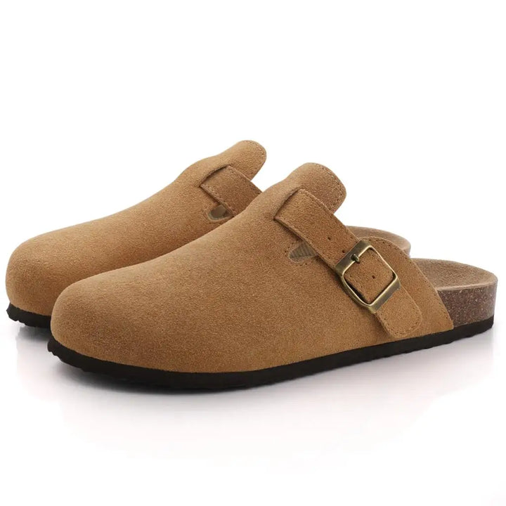 Suede Buckle Clogs – Women's Slip-On Mules | Savona