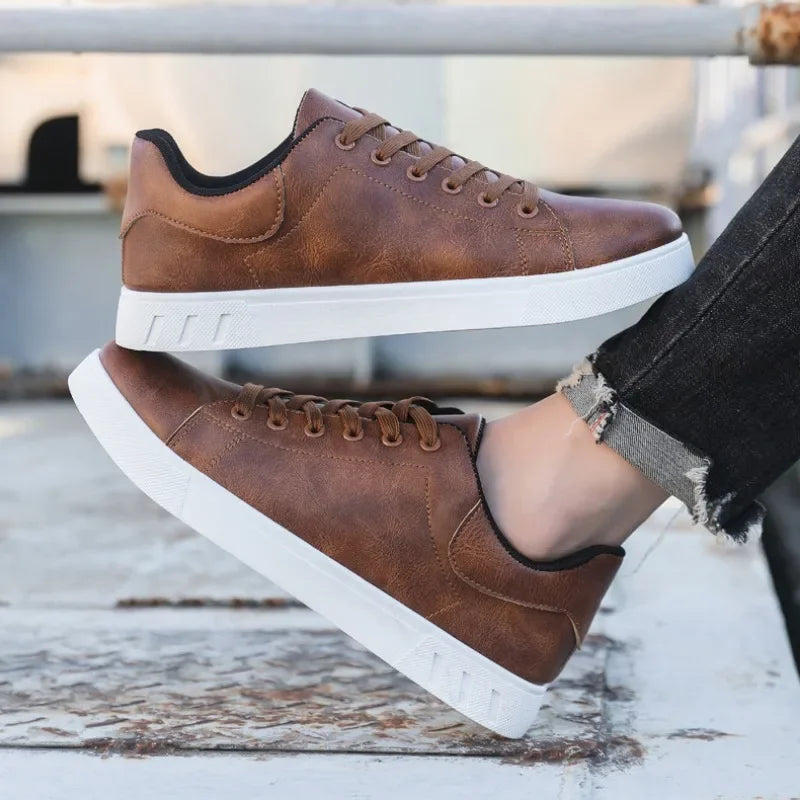 Leather Low-Top Sneakers – Men's Casual Shoes | Verano