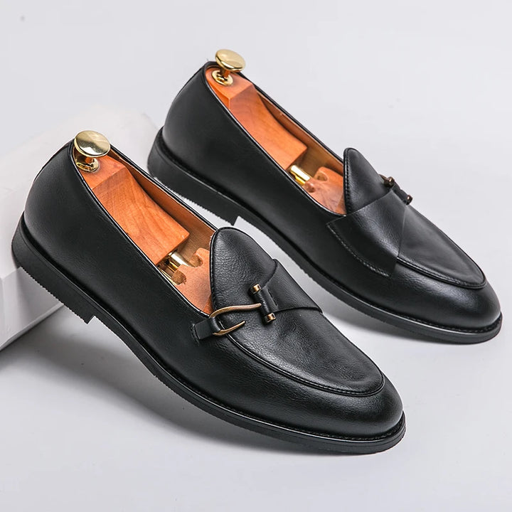 Buckle Leather Loafers – Men's Dress Shoes | Savoni