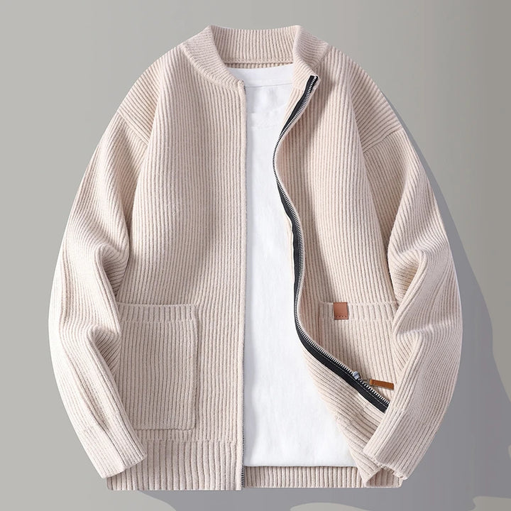 Men's Wool Zip-Up Sweater with Pockets | Arden