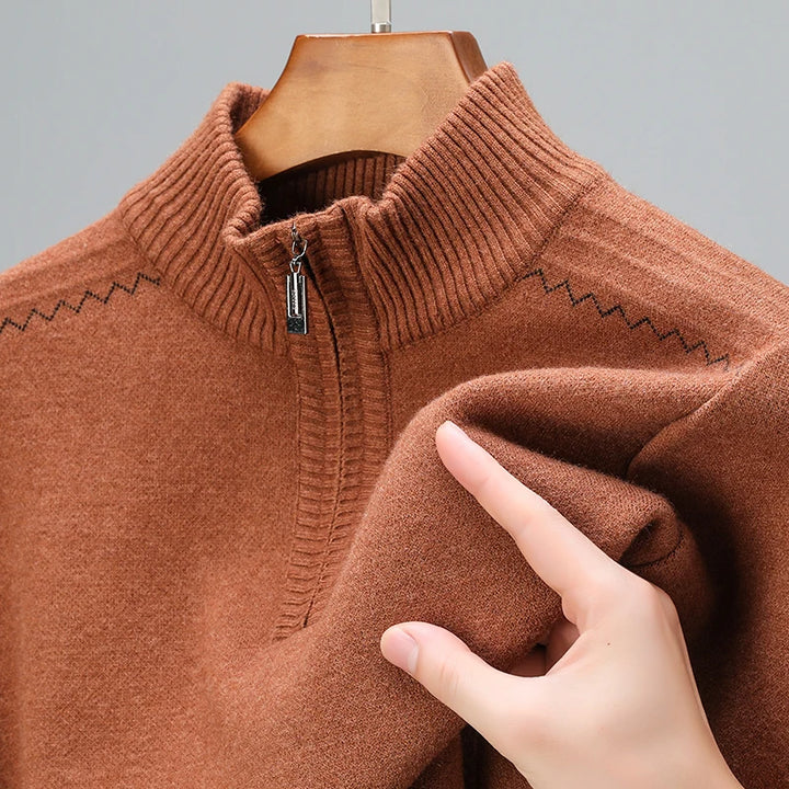 Quarter-Zip Sweater – Men's Wool Blend Knit | Savoni