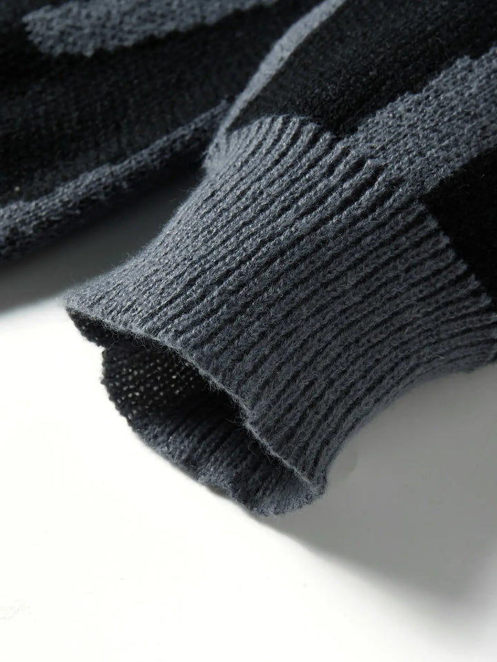 Abstract Wool Pullover Sweater – Men's Oversized Knit | Garen
