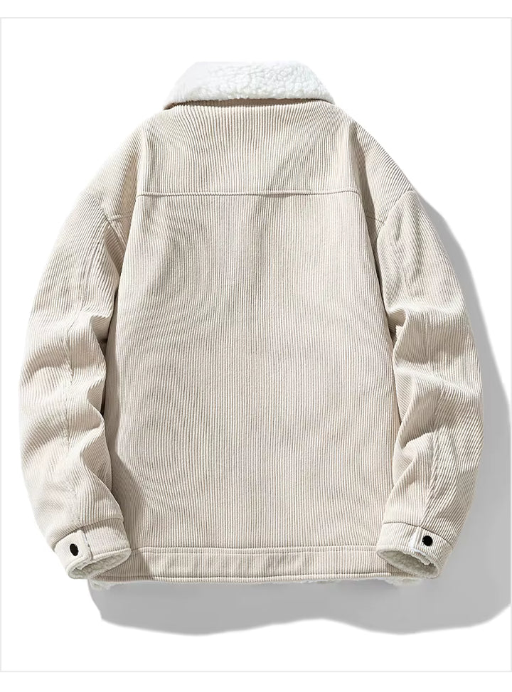 Arden Cotton Button-Up Sherpa Lined Jacket