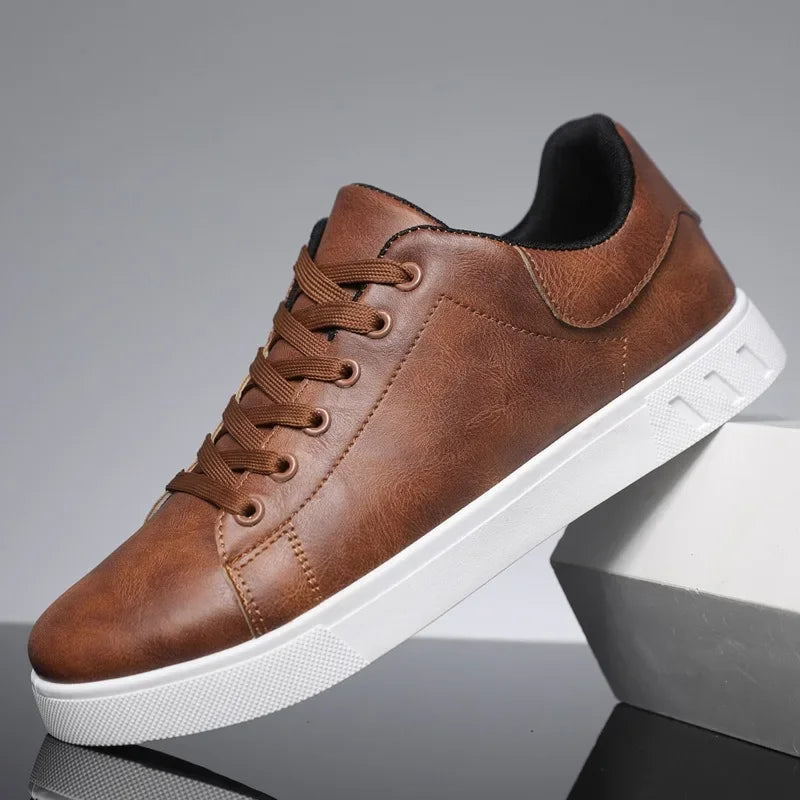 Leather Low-Top Sneakers – Men's Casual Shoes | Verano