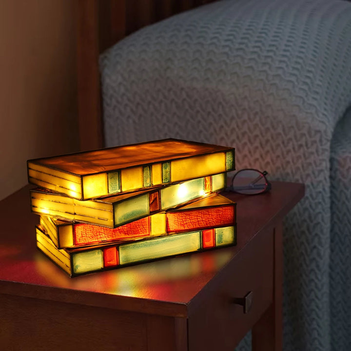 Stained Glass Book Night Light – Ambient Lamp for Book Lovers