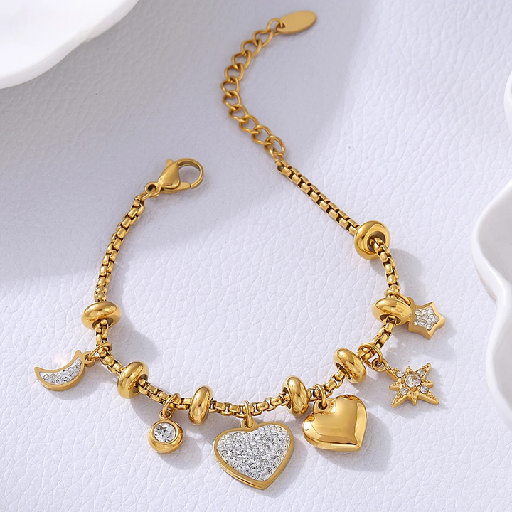 Heart Charm Bracelet – Adjustable Bracelet