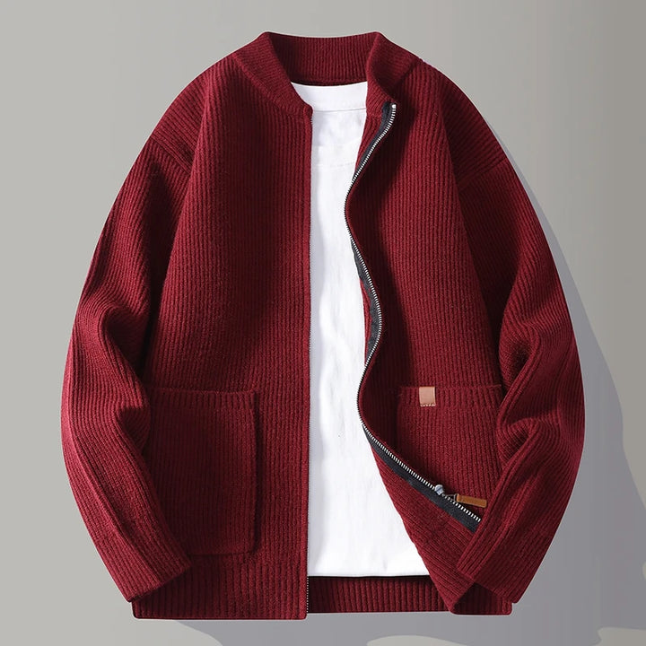 Men's Wool Zip-Up Sweater with Pockets | Arden