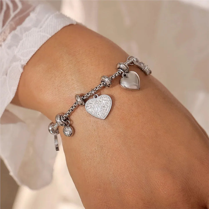 Heart Charm Bracelet – Adjustable Bracelet