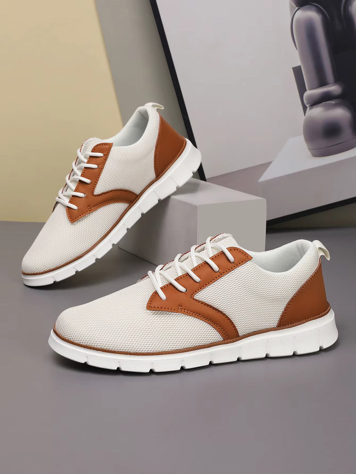 Men's Canvas Leather Sneakers with Orthopedic Footbed | Savoni
