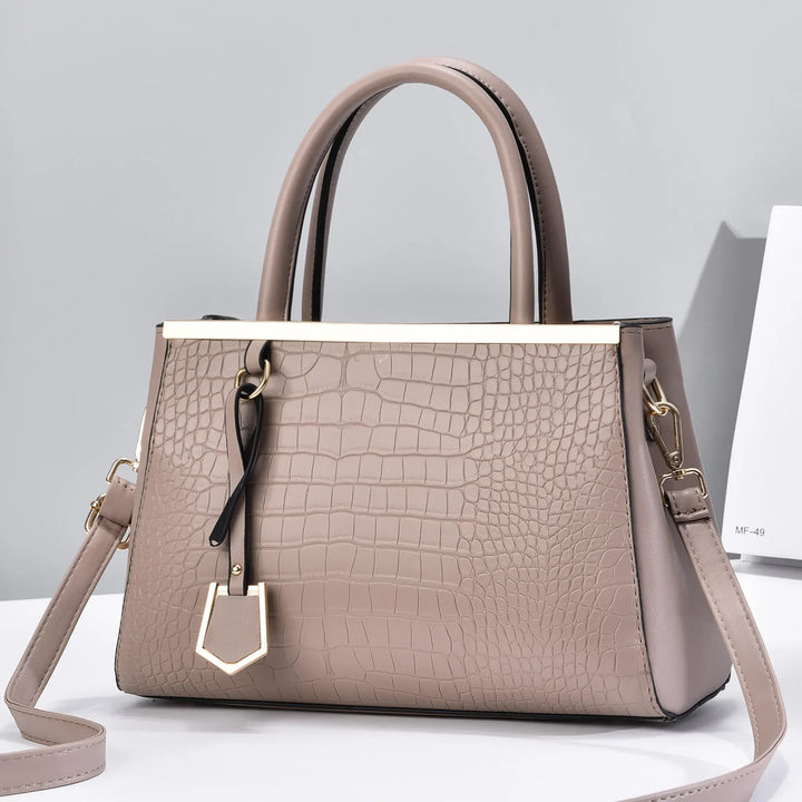 Women's Croc-Embossed Leather Structured Handbag | Savona