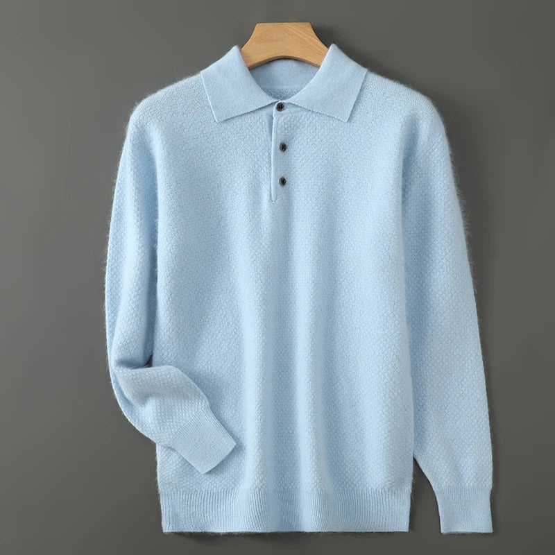 Men's Wool Cashmere Button-Up Sweater | Savoni