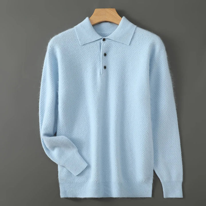 Men's Wool Cashmere Button-Up Sweater | Savoni
