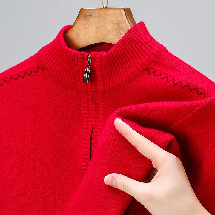 Quarter-Zip Sweater – Men's Wool Blend Knit | Savoni