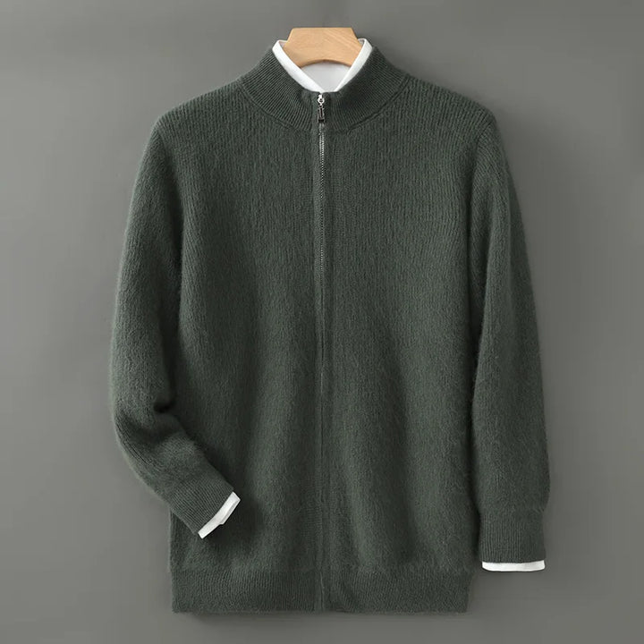 Men's Wool Cashmere Zip-Up Sweater | Savoni