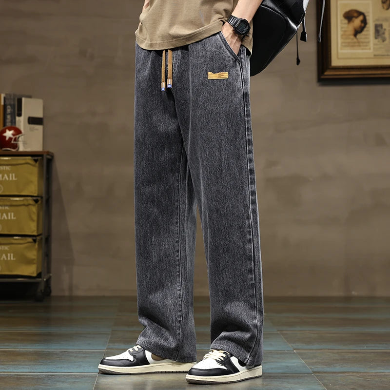 Baggy Wide-Leg Jeans – Men's Drawstring Casual Denim | Arden