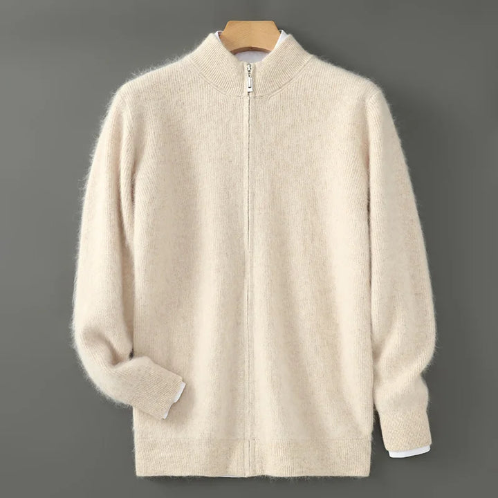 Men's Wool Cashmere Zip-Up Sweater | Savoni