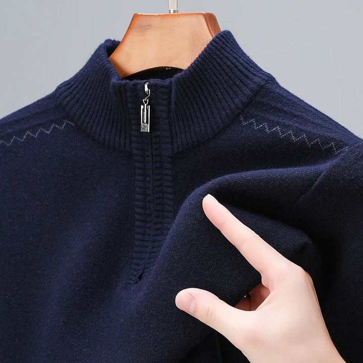 Quarter-Zip Sweater – Men's Wool Blend Knit | Savoni