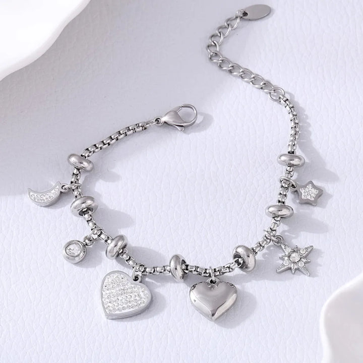 Heart Charm Bracelet – Adjustable Bracelet