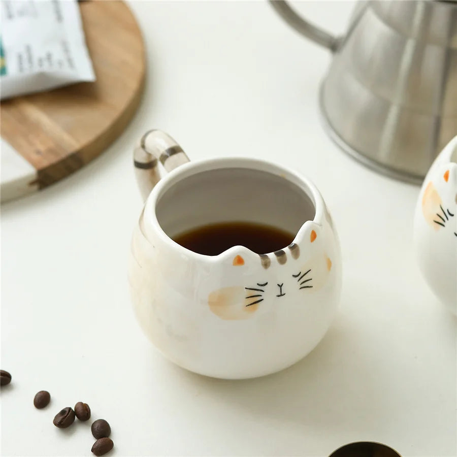 Cat Shaped Ceramic Mug – Cute Coffee Mug Gift for Cat Lovers