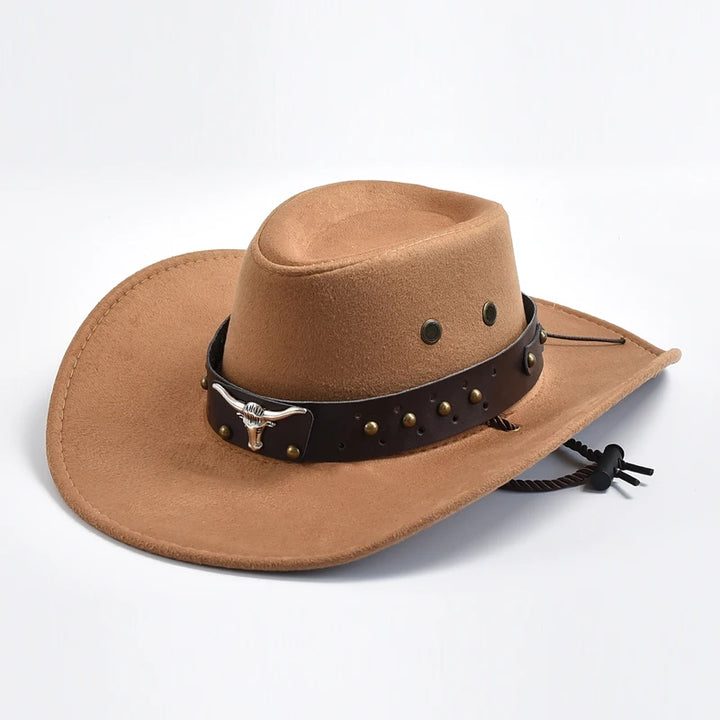 Suede Cowboy Hat – Men's Western Hat with Chin Strap | Harrison