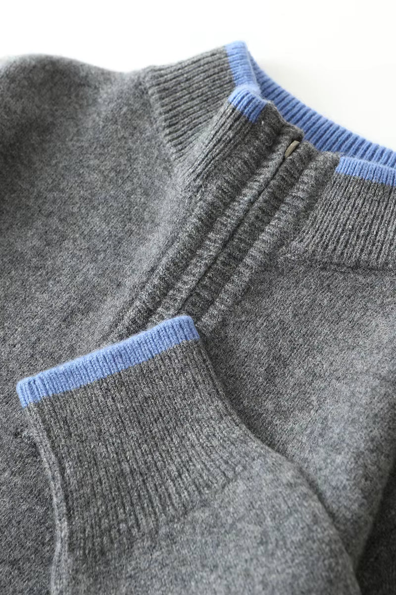 Men's Wool Quarter-Zip Sweater | Savoni