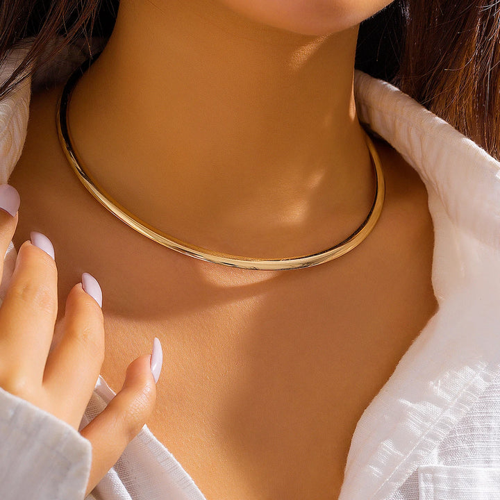 Savona Polished Collar Necklace in Non-Tarnish Metal