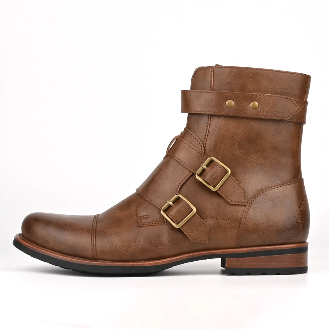 Savonti Leather Monk-Strap Boots