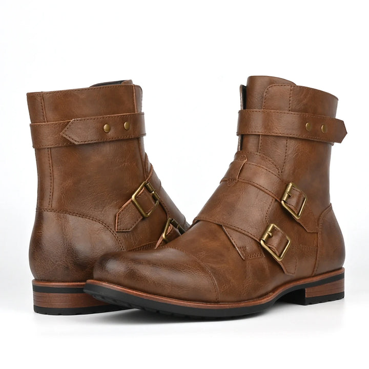 Savonti Leather Monk-Strap Boots